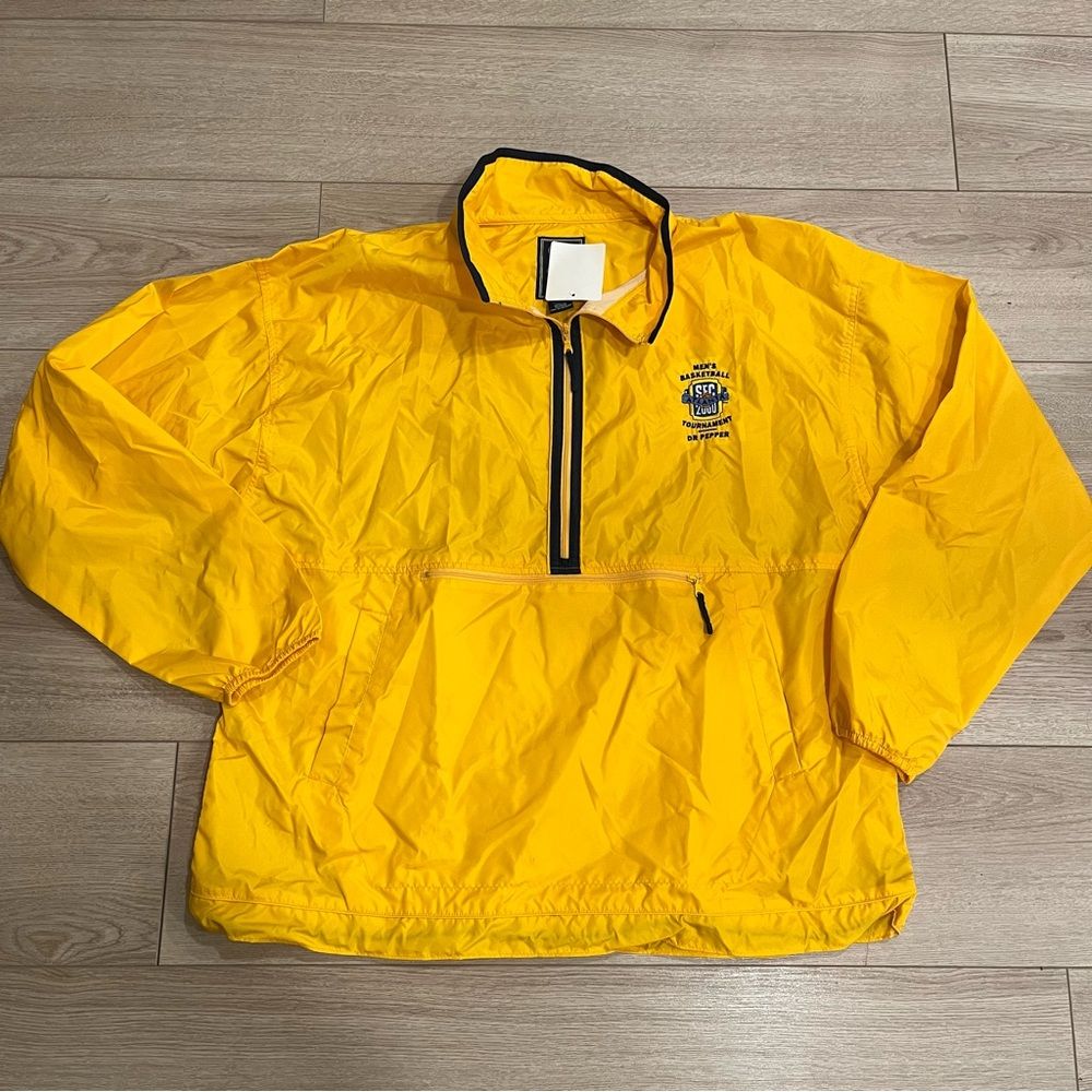 Vintage Nwt Sec 2000 Atlanta Basketball Tournament Yellow Windbreaker Size L Y2k
